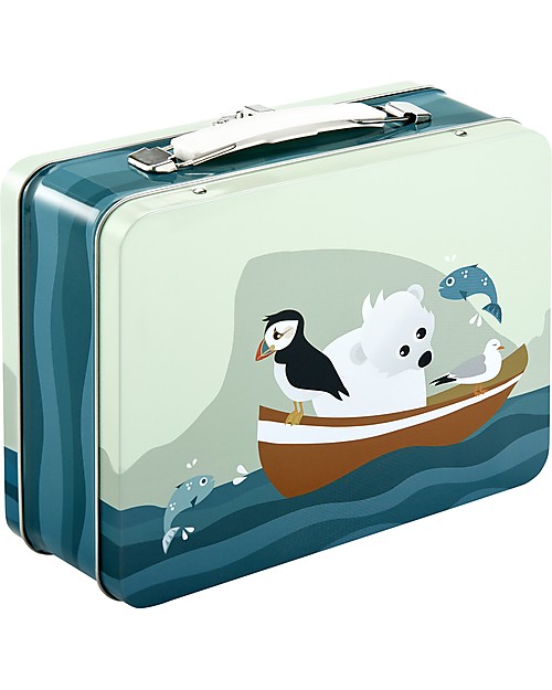 Blafre Valigetta in Metallo 19,5 x 17 x 8 cm, Puffino - Sicura anche per i cibi! Porta Merenda