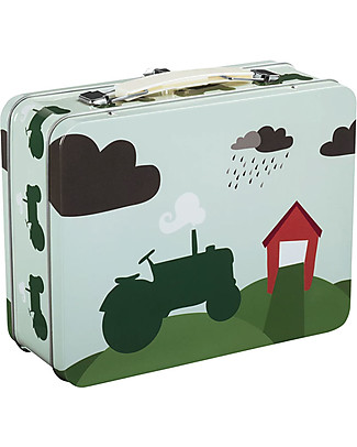 Blafre Valigetta in Metallo 19,5 x 17 x 8 cm, Trattore - Sicura anche per i cibi! Contenitori in Metallo