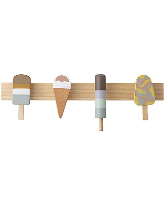 Bloomingville Appendiabiti Gelati in Legno di Faggio - Multicolore Appendiabiti e Grucce