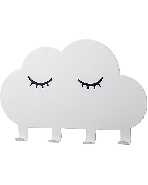 Bloomingville Appendiabiti in Metallo con 4 Ganci, Nuvola Bianca Appendiabiti