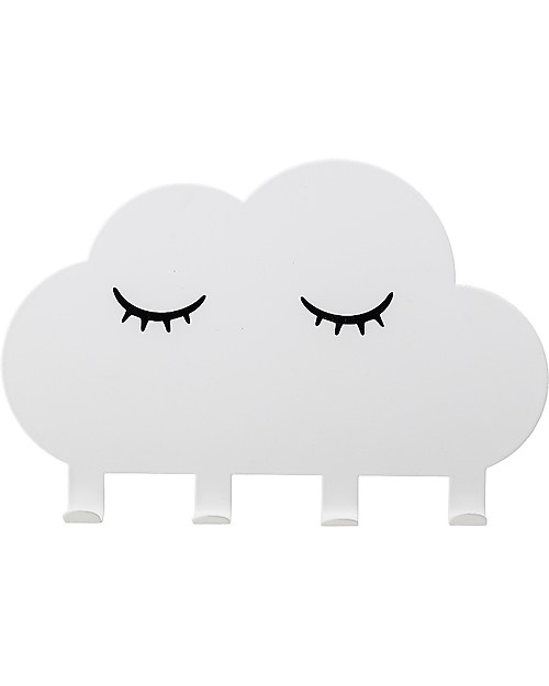 Bloomingville Appendiabiti in Metallo con 4 Ganci, Nuvola Bianca Appendiabiti