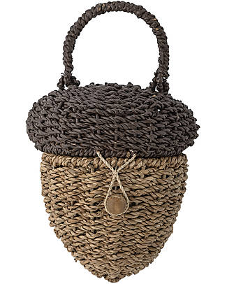 Bloomingville Borsetta Ghianda - Marrone - 18x19 cm Cestini in Vimini