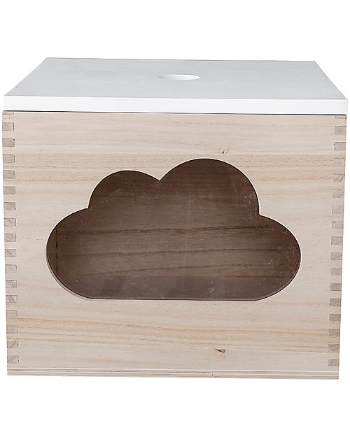 Bloomingville Box Portagiochi con Coperchio, Nuvola - Legno di Paulownia Contenitori Porta Giochi