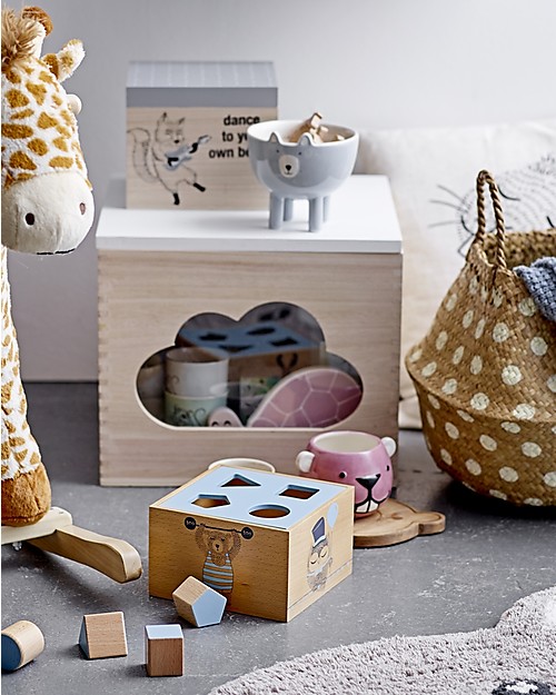 Bloomingville Box Portagiochi con Coperchio, Nuvola - Legno di Paulownia Contenitori Porta Giochi