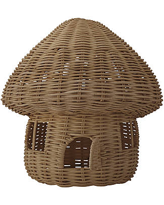 Bloomingville Casetta delle Bambole Dodi - Fungo - Marrone - in Rattan Case delle Bambole