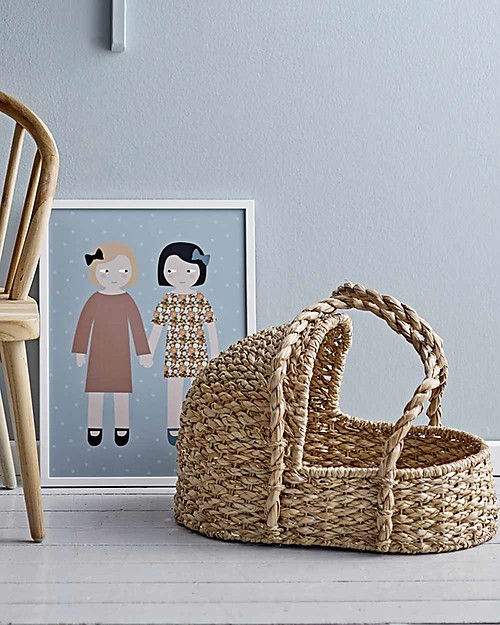 Bloomingville Cesta per Bambole Nuam - Naturale - Erba Bankuan Accessori Bambole
