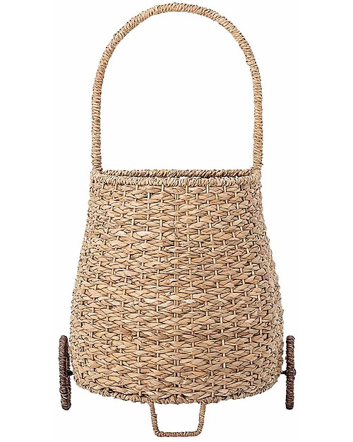 Bloomingville Cesta Portagiochi con Ruote Caitanya - Naturale - Rattan Cestini in Vimini