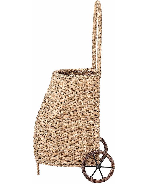 Bloomingville Cesta Portagiochi con Ruote Caitanya - Naturale - Rattan Cestini in Vimini