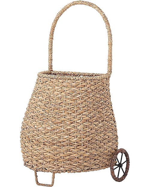 Bloomingville Cesta Portagiochi con Ruote Caitanya - Naturale - Rattan Cestini in Vimini