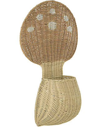 Bloomingville Cestino da Parete Jaspar - Naturale - Fungo - Fibra di Rattan Contenitori Portaoggetti