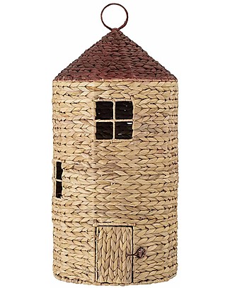 Bloomingville Cesto con Coperchio - Casetta - Giacinto d'Acqua - Alto 70cm! Contenitori Portaoggetti