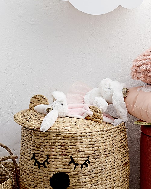 Bloomingville Cesto Portatutto con Coperchio, Orso - Giacinto d'Acqua Contenitori Porta Giochi