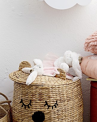Bloomingville Cesto Portatutto con Coperchio, Orso - Giacinto d'Acqua Contenitori Porta Giochi_