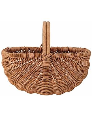 Bloomingville Cesto Portatutto Ettie - Marrone - in Fibra di Rattan Contenitori Porta Giochi
