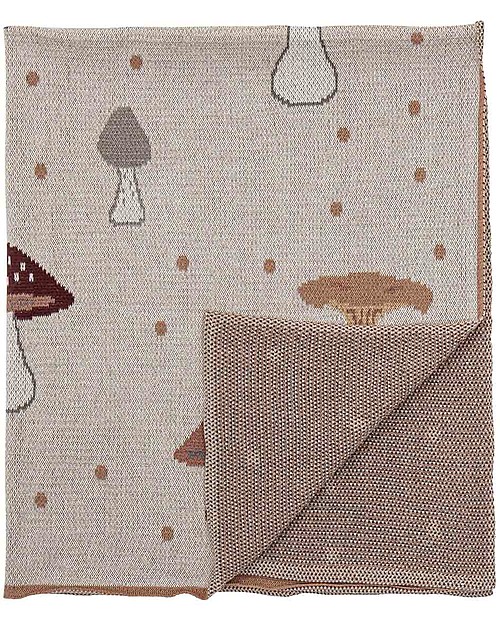 Bloomingville Coperta in Cotone Fraja Funghi - Naturale - 81x97 cm Swaddle di Mussola