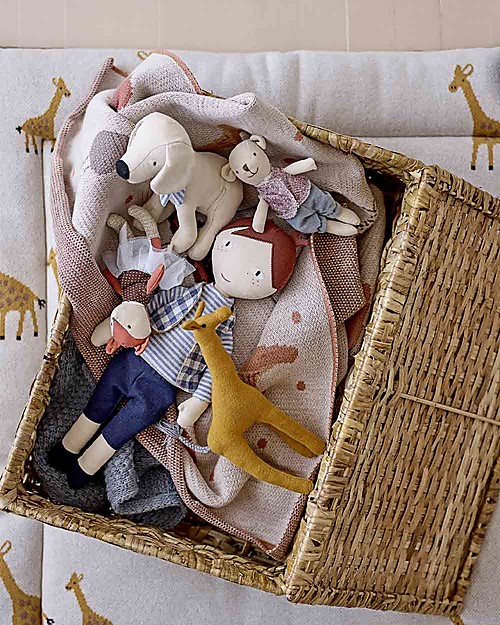 Bloomingville Coperta in Cotone Fraja Funghi - Naturale - 81x97 cm Swaddle di Mussola