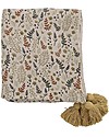 Bloomingville Coperta Plaid Filipa - Fiori - Giallo - Cotone Riciclato Swaddle di Mussola