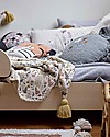 Bloomingville Coperta Plaid Filipa - Fiori - Giallo - Cotone Riciclato Swaddle di Mussola