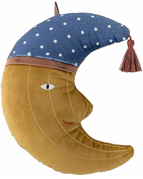 Bloomingville Cuscino Moony Mobile - Marrone - 27x23x6 cm - Tessuto Morbido e Liscio Cuscini Arredo