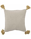 Bloomingville Cuscino Squadrato con Nappe Filipa 40x40cm - Fiori  - Giallo - Cotone Riciclato Cuscini Arredo
