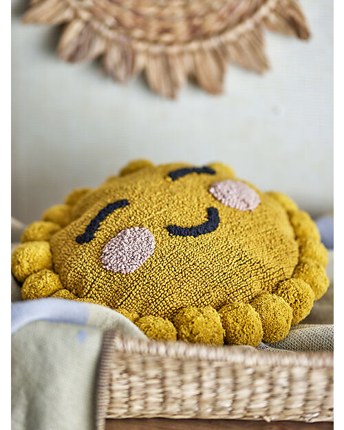 Bloomingville Cuscino Vigge Sole - Giallo - Cotone Cuscini Arredo