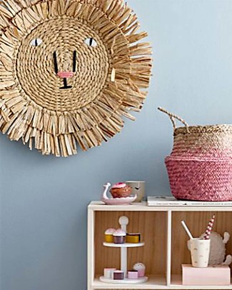 Bloomingville Decorazione da Parete, Leone - Rafia di Giacinto d'Acqua Decorazioni