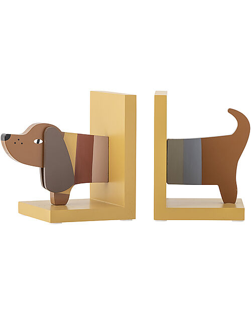 Bloomingville Ferma Libri Charlie - Cane - Giallo - 12,5x15,5x15 cm Mensole