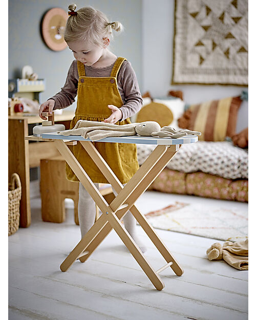 Bloomingville Ferro e Asse da Stiro in Legno Sande - Blu -  FSC® 100% Far finta di