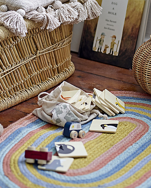 Bloomingville Gioco di Carte Memory Animali, Set da 26 Giochi da Tavolo