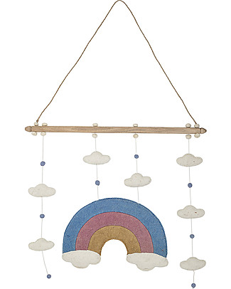 Bloomingville Giostrina Mobile Arcobaleno Multicolour, 57x90 cm - Lana Giostrine