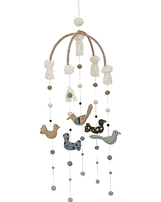 Bloomingville Giostrina Mobile Uccellini Multicolour - 36x105 cm - Lana Giostrine_