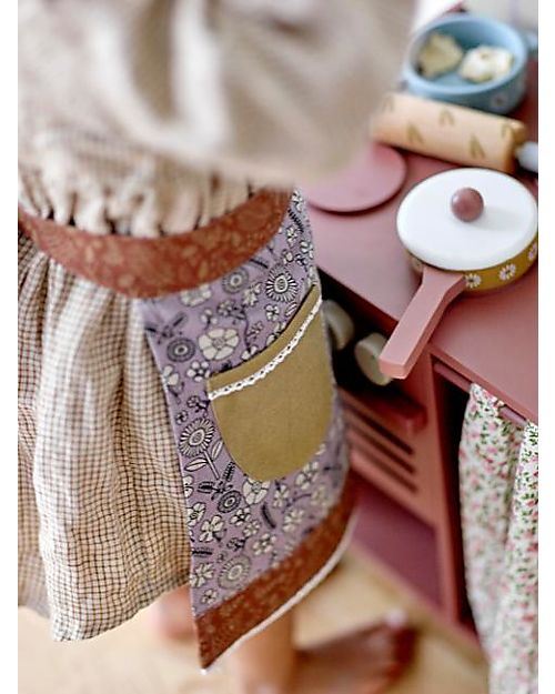 Bloomingville Grembiule per Bambini Nehla - Fiori - 100 % cotone Accessori Cucina