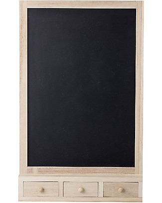 Bloomingville Lavagnetta in Legno con Cassettini - Natural - 50x80x10 cm Lavagnette
