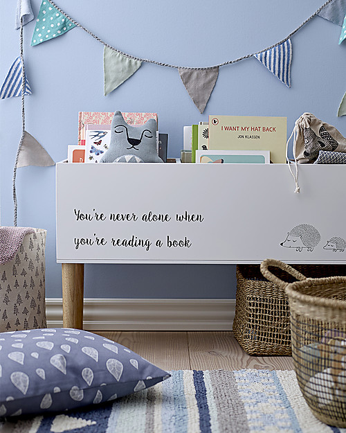 Bloomingville Libreria Orizzontale in Legno - Bianco - 90x30x50 cm Librerie Montessoriane