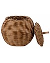 Bloomingville Mini Cestino Portatutto con Coperchio - Marrone - in Fibra di Rattan Cestini in Vimini