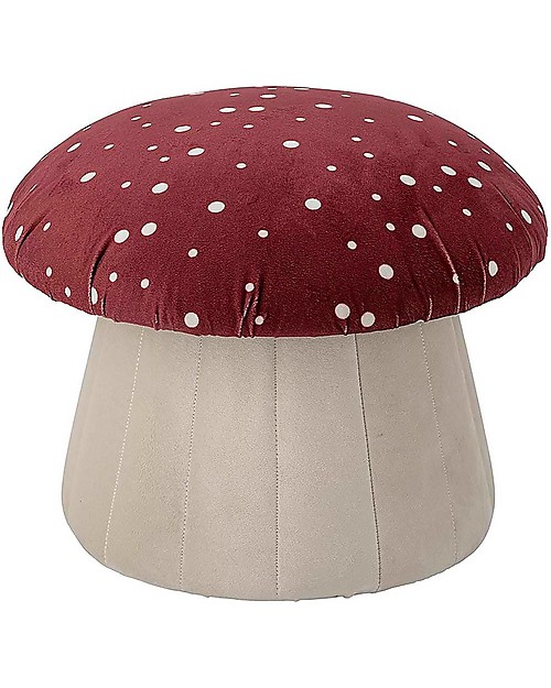 Bloomingville Pouf Poggiapiedi e Sedia Lue - Fungo - Rosso - Legno di Pino Pouf
