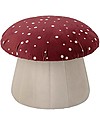 Bloomingville Pouf Poggiapiedi e Sedia Lue - Fungo - Rosso - Legno di Pino Pouf