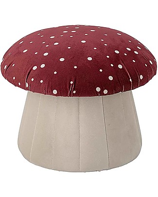Bloomingville Pouf Poggiapiedi e Sedia Lue - Fungo - Rosso - Legno di Pino Sedie