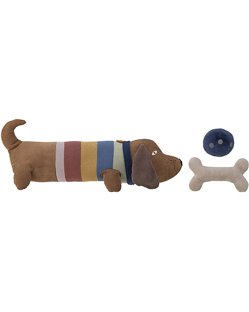 Bloomingville Pupazzo Charlie il Bassotto - Cotone - Include Osso e Palla Peluche