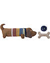 Bloomingville Pupazzo Charlie il Bassotto - Cotone - Include Osso e Palla Peluche