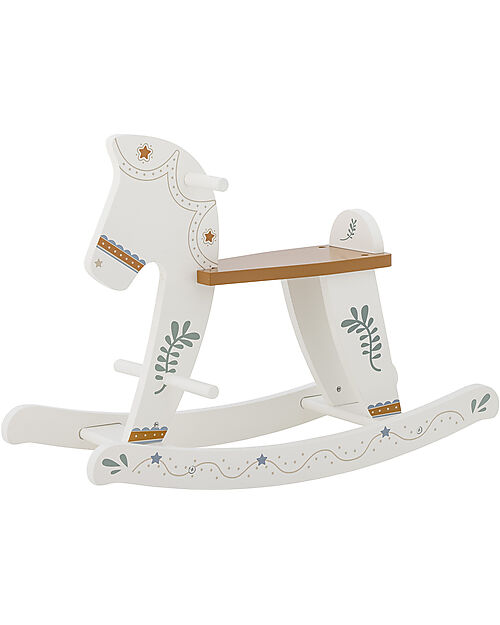 Bloomingville Ruddy Cavallo a Dondolo - Bianco - Legno MDF Cavalcabili