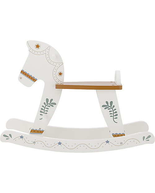 Bloomingville Ruddy Cavallo a Dondolo - Bianco - Legno MDF Cavalcabili