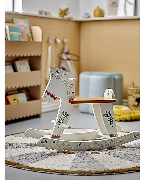 Bloomingville Ruddy Cavallo a Dondolo - Bianco - Legno MDF Cavalcabili