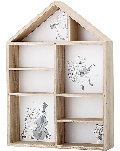 Bloomingville Scaffale da Parete in Legno, Casetta - 40x10x55 cm Mensole