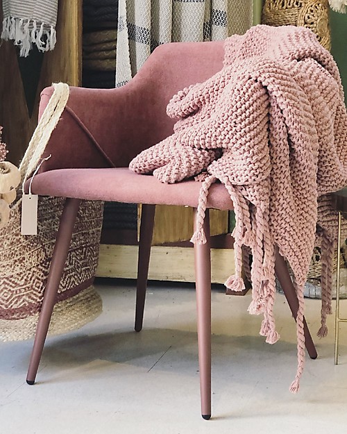 Bloomingville Sedia Imbottita con Braccioli Volo, Rosa  - 53x75x56 cm Sedie