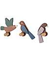Bloomingville Set 3 Appendiabiti Uccellini - Marrone - 100% Legno Certificato FSC® Appendiabiti