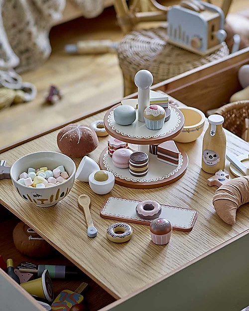 Bloomingville Set 3 ciotole - Stampe di Fiori - Ceramica Gres - 3 Pezzi Bicchieri