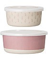 Bloomingville Set di Due Contenitori Portacibo, Rosa - Bambù Contenitori Termici