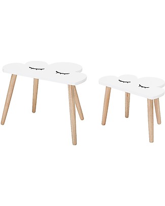 Bloomingville Set di Due Tavoli Junior, Nuvola Bianca - MDF Tavoli
