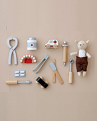 Bloomingville Set Gioco in Legno Dentista - 9 accessori! Giochi Per Inventare Storie